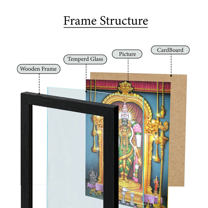 Goddess Meenakshi Amman Picture Frame | Divine Madurai Meenakshi Standing Photo Frame for Pooja Space