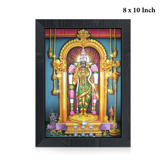 Goddess Meenakshi Amman Picture Frame | Divine Madurai Meenakshi Standing Photo Frame for Pooja Space