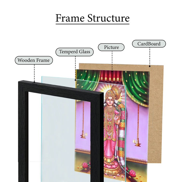Andal Photo Frame | Sri Andal with Parrot & Lotus Picture Frame for Living Room & Pooja Space