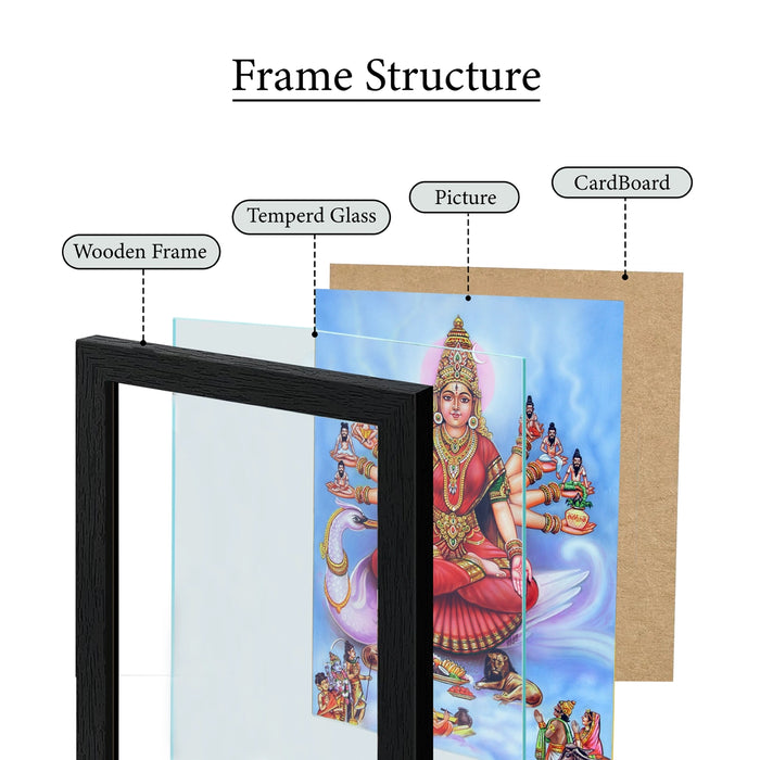 Goddess Ayur Devi Photo Frame | Divine Ayur Mata Picture Frame for Living Room & Pooja Space