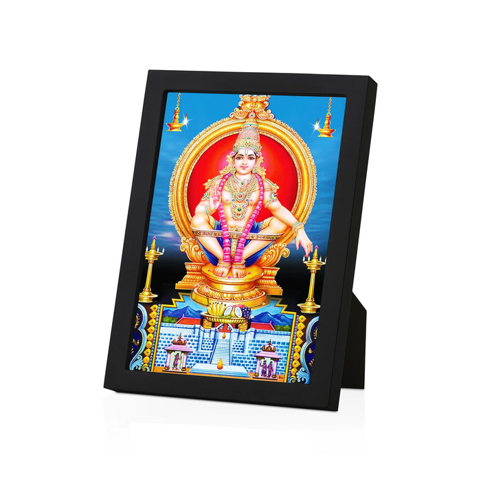 Lord Ayyappa Photo Frame | Divine Sabarimala Ayyappan Wall Frame for Pooja Room