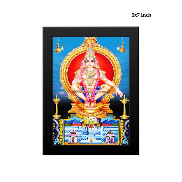 Lord Ayyappa Photo Frame | Divine Sabarimala Ayyappan Wall Frame for Pooja Room