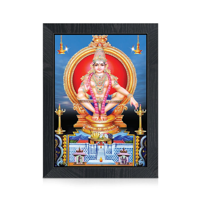 Lord Ayyappa Photo Frame | Divine Sabarimala Ayyappan Wall Frame for Pooja Room
