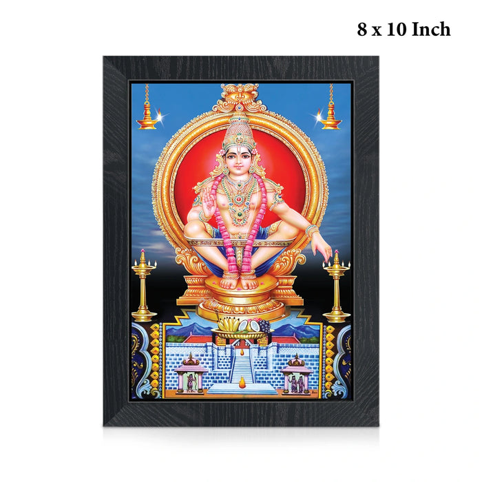 Lord Ayyappa Photo Frame | Divine Sabarimala Ayyappan Wall Frame for Pooja Room