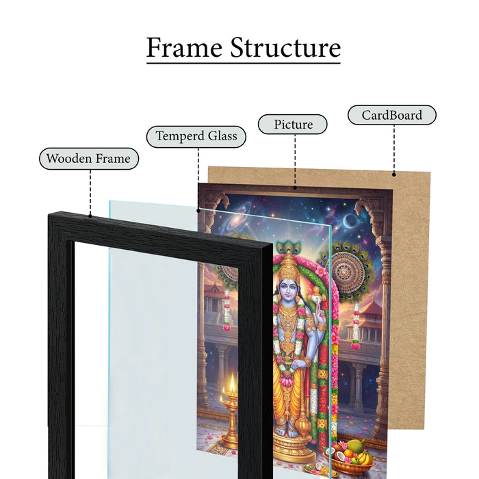 Guruvayurappan Picture Frame | Lord Guruvayur Krishna Photo Frame for Home & Pooja Room