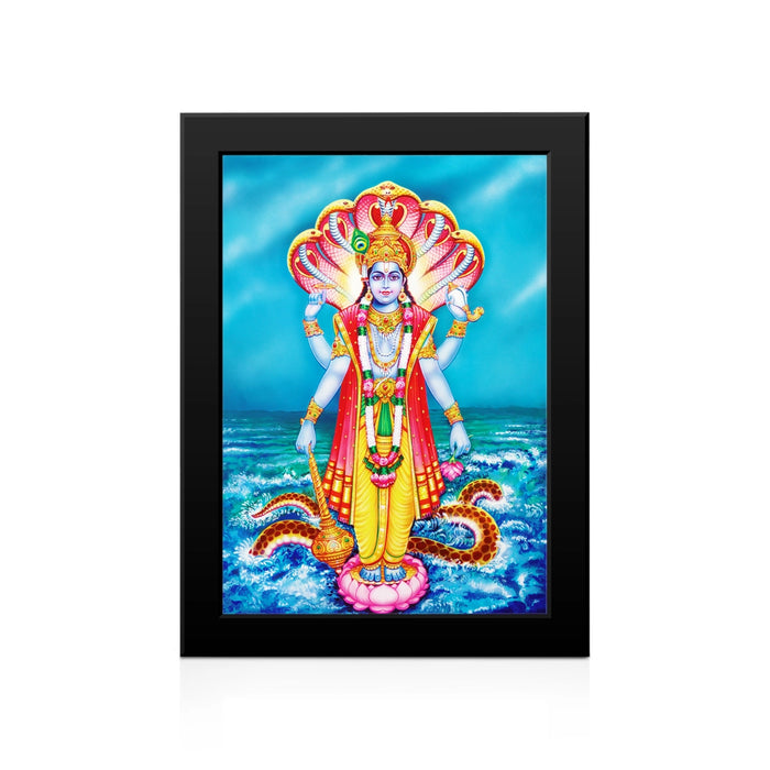 Lord Maha Vishnu Photo Frame | Lord Vishnu with Adisesha Wall Frame for Pooja Room