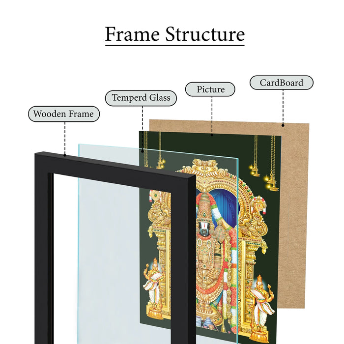 Lord Venkatachalapathi Wall Frame | Sri Venkateswara Swamy Photo Frame for Living Room & Pooja Space