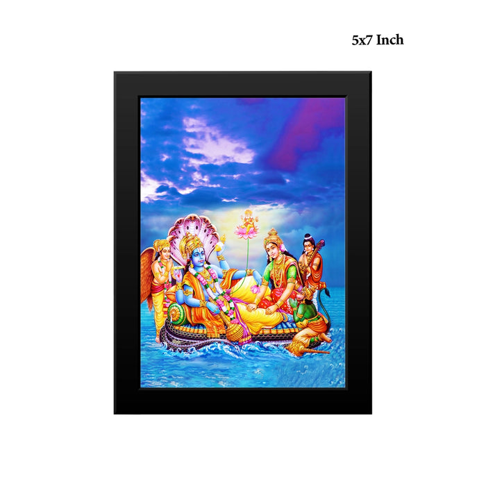 Sri Vishnu Parkadal Photo Frame | Lord Mahavishnu & Mahalakshmi Picture Frame for Home & Pooja Room