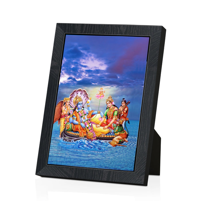 Sri Vishnu Parkadal Photo Frame | Lord Mahavishnu & Mahalakshmi Picture Frame for Home & Pooja Room