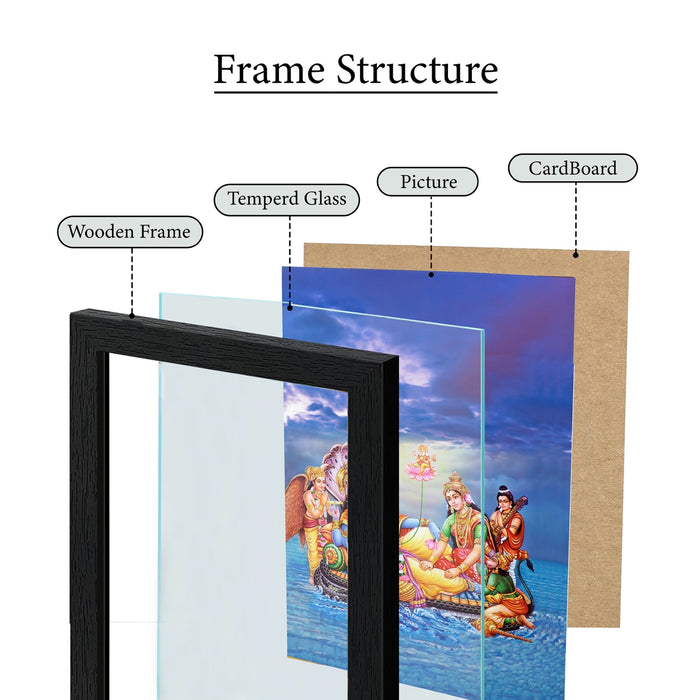 Sri Vishnu Parkadal Photo Frame | Lord Mahavishnu & Mahalakshmi Picture Frame for Home & Pooja Room