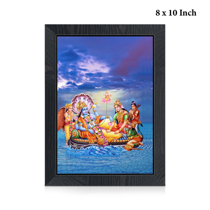 Sri Vishnu Parkadal Photo Frame | Lord Mahavishnu & Mahalakshmi Picture Frame for Home & Pooja Room