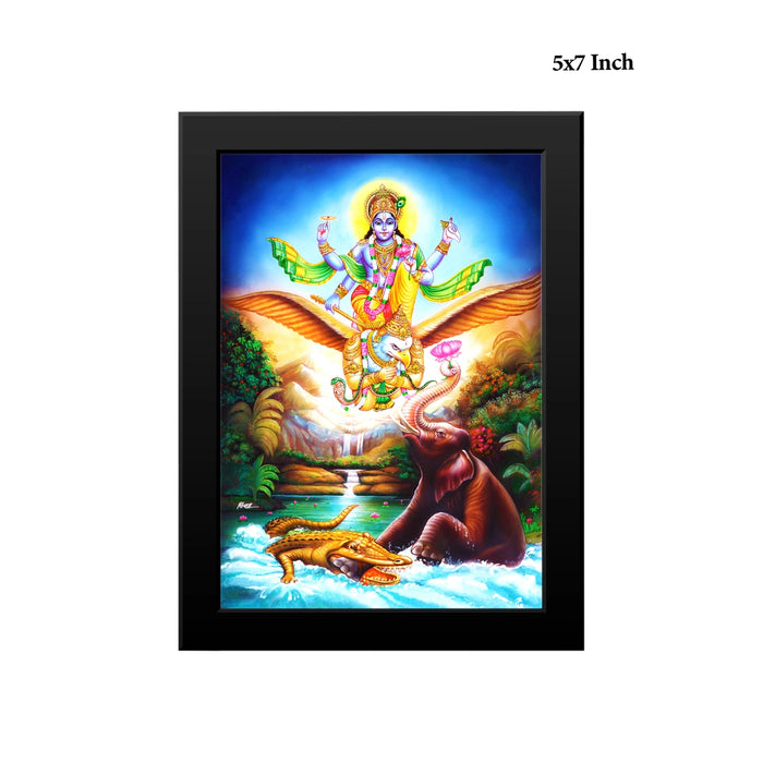 Lord Vishnu Garuda Vahana Wall Frame | Sri Mahavishnu Photo Frame for Pooja Space