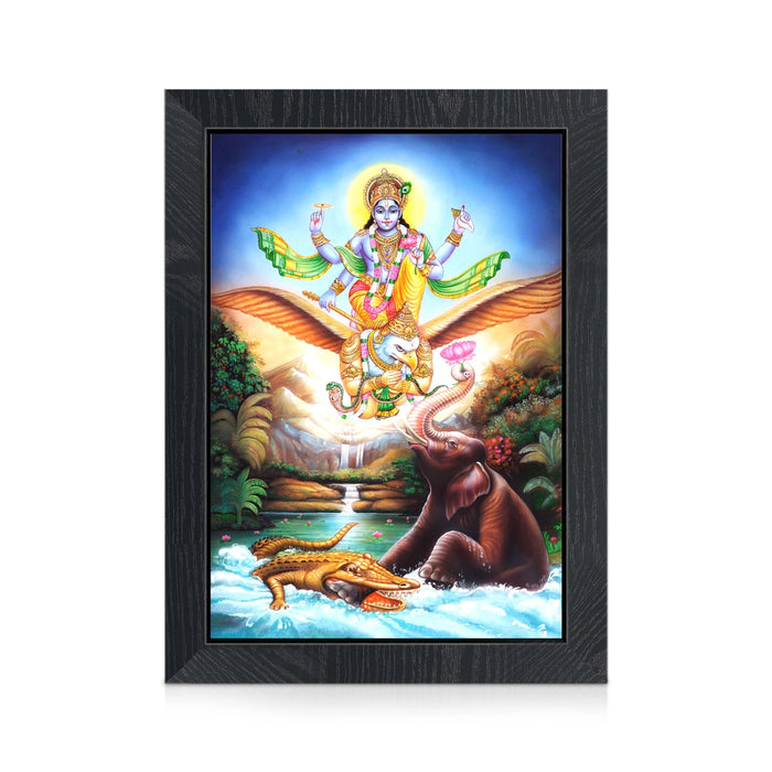 Lord Vishnu Garuda Vahana Wall Frame | Sri Mahavishnu Photo Frame for Pooja Space