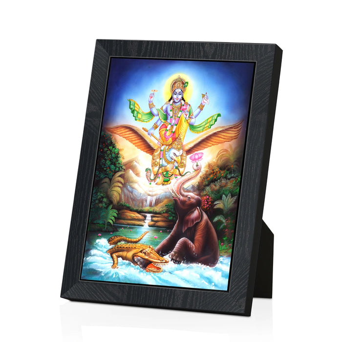 Lord Vishnu Garuda Vahana Wall Frame | Sri Mahavishnu Photo Frame for Pooja Space