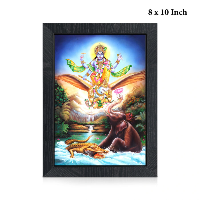 Lord Vishnu Garuda Vahana Wall Frame | Sri Mahavishnu Photo Frame for Pooja Space