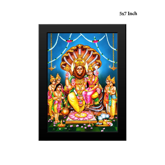 Sri Narasimha Bhagavan Photo Frame | Lord Narasimhar Picture Frame for Living Room & Pooja Space