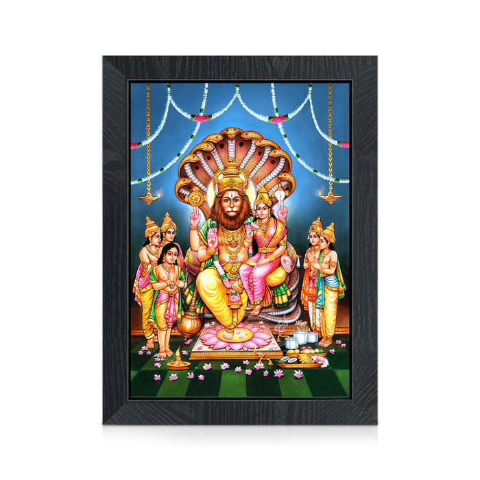 Sri Narasimha Bhagavan Photo Frame | Lord Narasimhar Picture Frame for Living Room & Pooja Space