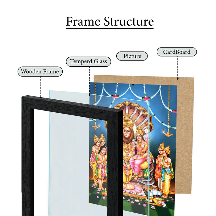 Sri Narasimha Bhagavan Photo Frame | Lord Narasimhar Picture Frame for Living Room & Pooja Space