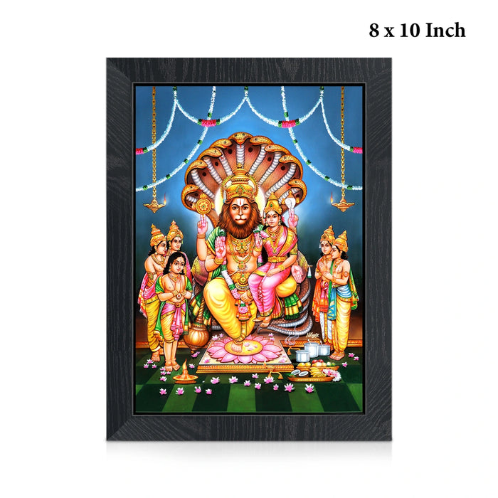 Sri Narasimha Bhagavan Photo Frame | Lord Narasimhar Picture Frame for Living Room & Pooja Space