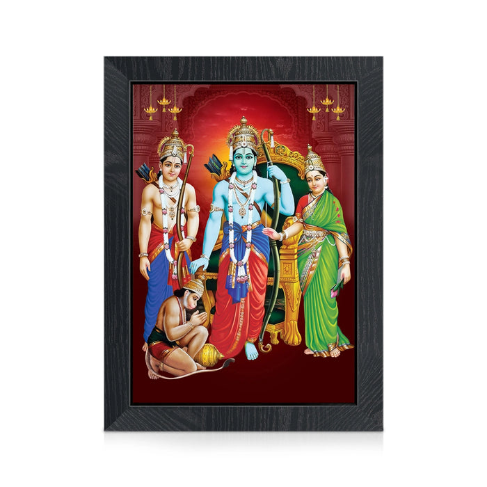 Sri Kothanda Ramar Wall Frame | Divine Rama Darbar Photo Frame with Sita, Lakshmana & Hanuman for Pooja Space