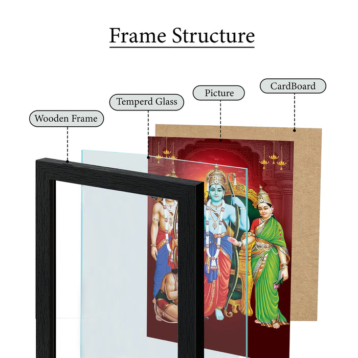 Sri Kothanda Ramar Wall Frame | Divine Rama Darbar Photo Frame with Sita, Lakshmana & Hanuman for Pooja Space