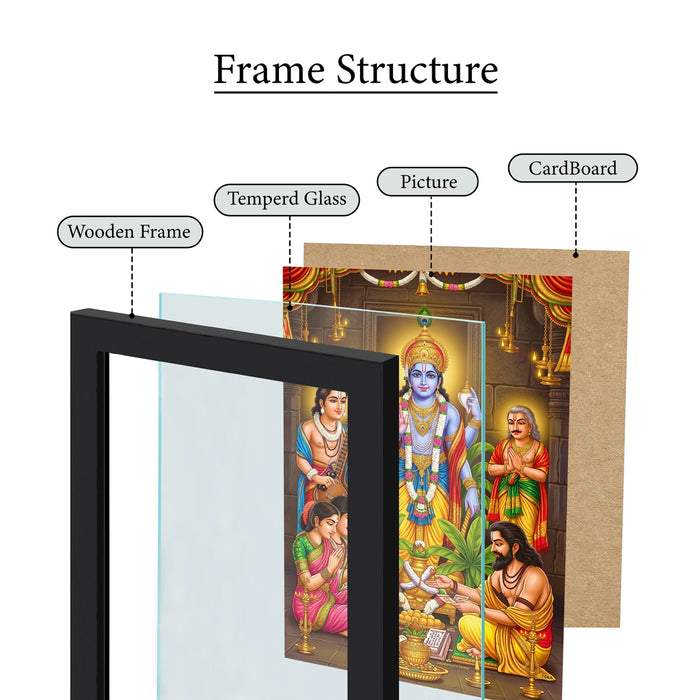 Sri Satyanarayana Swamy Wall Frame | Divine Satyanarayana Pooja Photo Frame for Home & Pooja Room