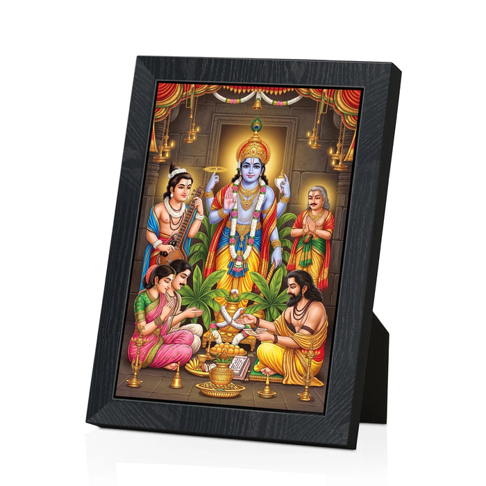 Sri Satyanarayana Swamy Wall Frame | Divine Satyanarayana Pooja Photo Frame for Home & Pooja Room