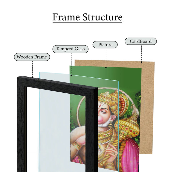 Lord Hanuman Photo Frame | Divine Bajrangbali Swamy Picture Frame for Living Room & Pooja Space