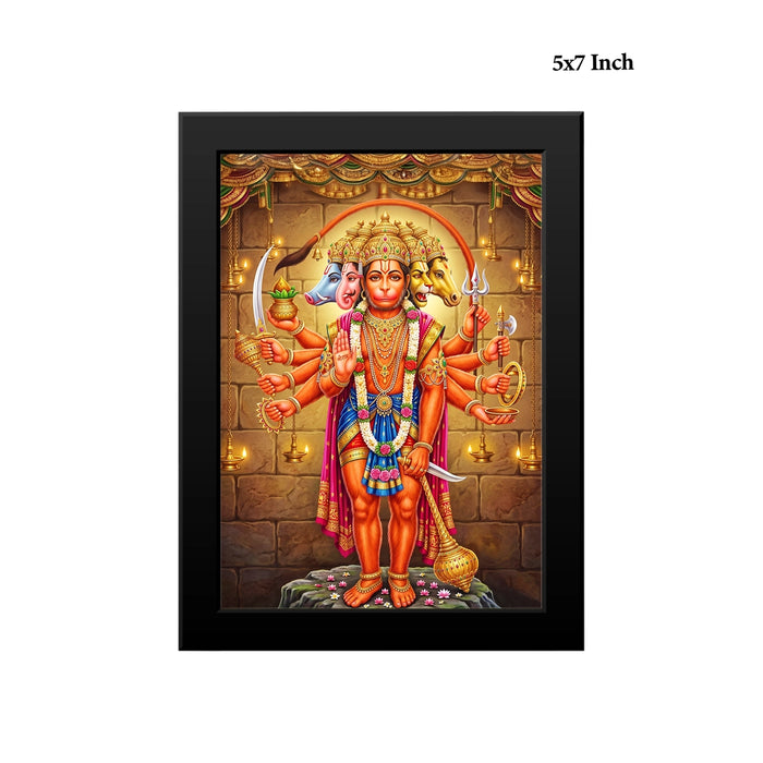 Sri Panchamukha Hanuman Picture Frame | Divine Five-Faced Hanuman Photo Frame for Living Room & Pooja Space