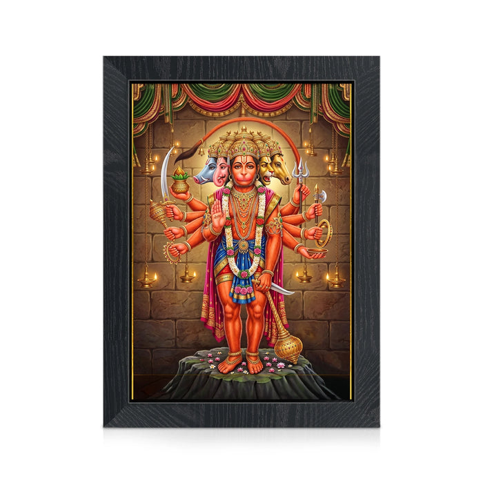 Sri Panchamukha Hanuman Picture Frame | Divine Five-Faced Hanuman Photo Frame for Living Room & Pooja Space