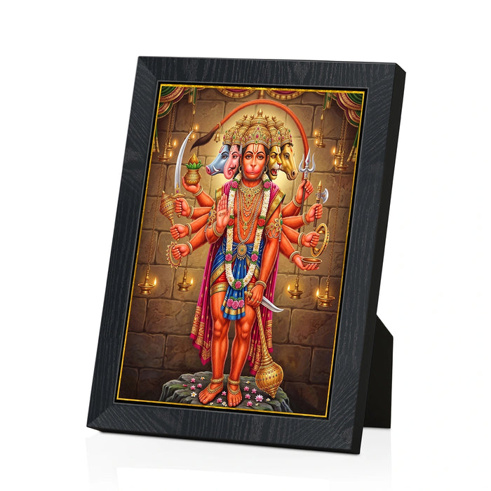Sri Panchamukha Hanuman Picture Frame | Divine Five-Faced Hanuman Photo Frame for Living Room & Pooja Space