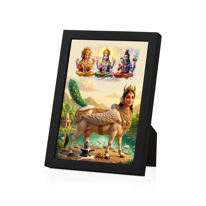 Sri Kamadhenu Wall Frame | Divine Kamadhenu Devi Photo Frame for Vastu & Pooja Room