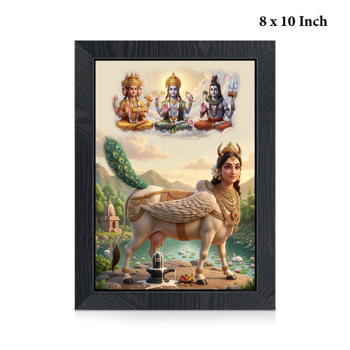 Sri Kamadhenu Wall Frame | Divine Kamadhenu Devi Photo Frame for Vastu & Pooja Room