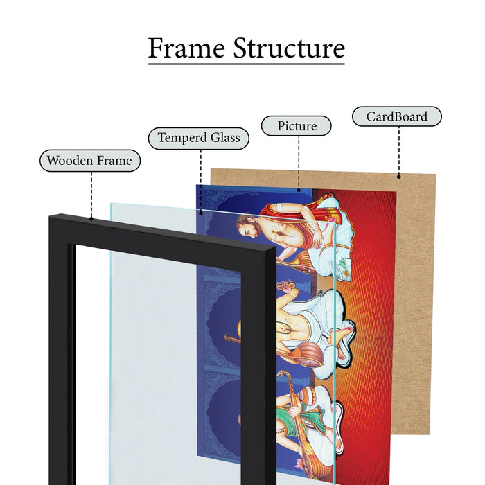 Mummoorthigal Wall Frame | Saint Tyagaraja, Muthuswamy Dikshitar & Shyama Shastri Photo Frame For Living Room