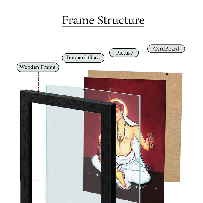 Sri Tyagaraja Divine Photo Frame | Sacred Carnatic Music Saint Wall Frame For Home & Pooja Room