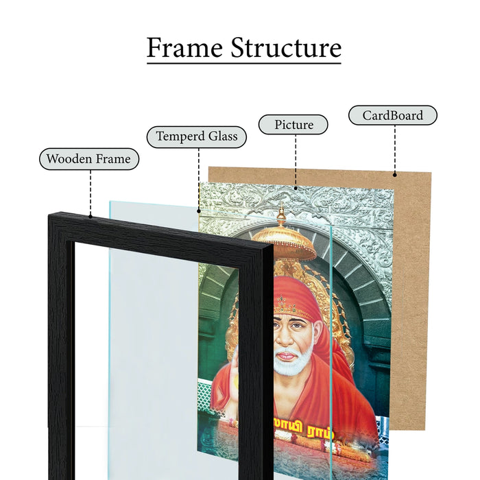 Sai Baba Blessing Wall Frame | Divine Sai Nath Maharaj Photo Frame for Home & Pooja Room