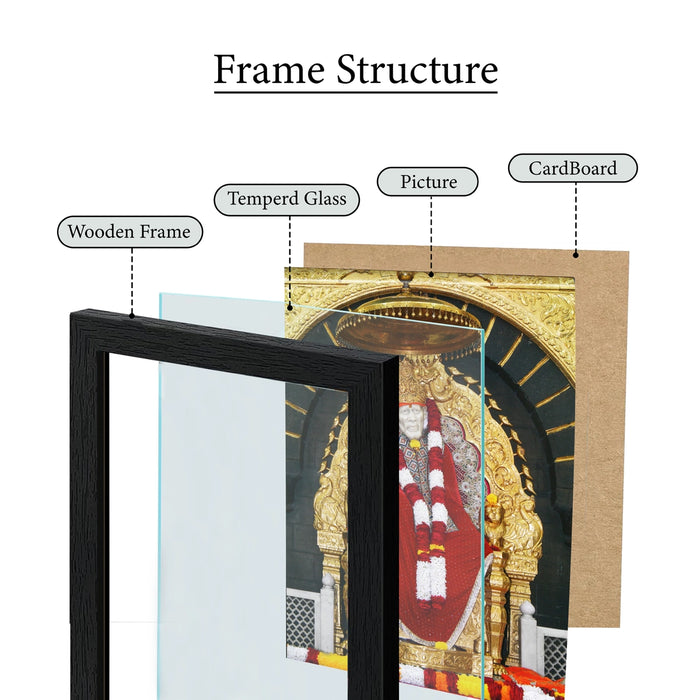 Shirdi Sai Baba Photo Frame | Sai Baba Picture Frame for Living Room & Pooja Space