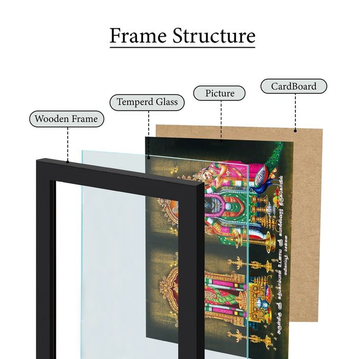 Kapaleeswarar Karpagambal Picture Frame | Lord Kapaleeswarar & Goddess Karpagambal Photo Frame for Pooja Space