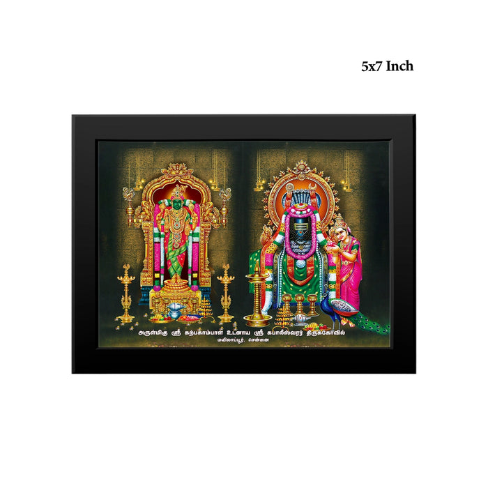 Kapaleeswarar Karpagambal Picture Frame | Lord Kapaleeswarar & Goddess Karpagambal Photo Frame for Pooja Space