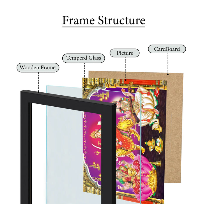 Lakshmi Durga Saraswati Wall Frame | Goddess Lakshmi, Durga & Saraswati Photo Frame for Home & Pooja Space
