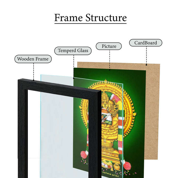 Chakrathazhwar Wall Frame | Sri Maha Sudarsana Azhwar Photo Frame for Living Room & Pooja Space