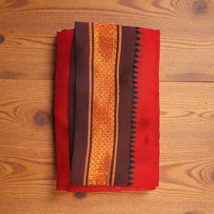 Cotton Towel - 1.5 Mtr | Mla Border White Thundu / Lightweight Gamcha / Quick-Dry Towel for Men